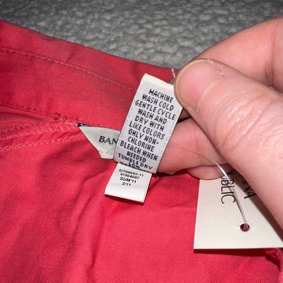 Banana Republic Button Collared Short Sleeve Blouse Coral 2 NWT - Picture 6 of 10